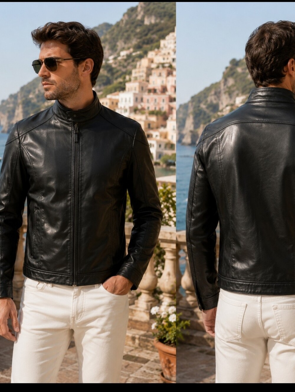 ARMANI Emporio Collezione Leather Jacket XL (RUNS SMALL) NEW